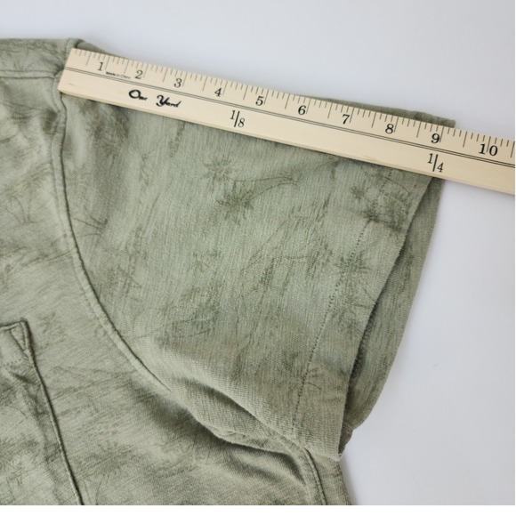 American Eagle Mens Large Green Tropical Palm Tree Short Sleeve Button - Picture 6 of 10